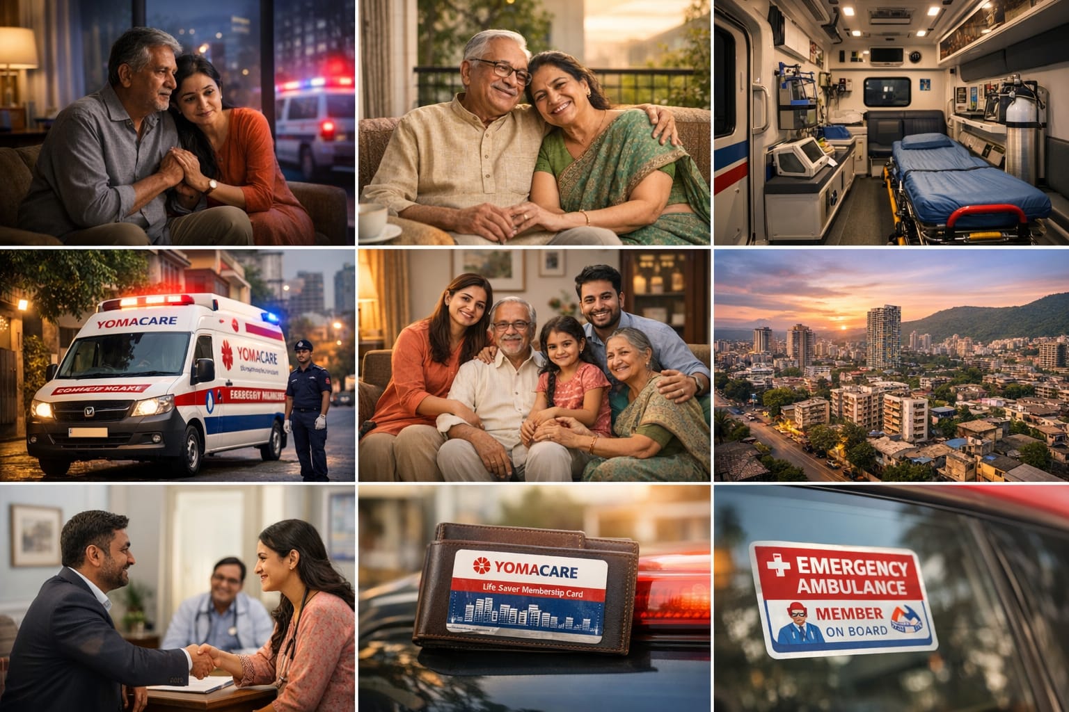 Ambulance with senior couple